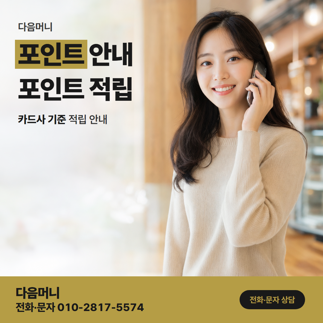 다음머니 서울카드깡 업무용 카드의 포인트 적립