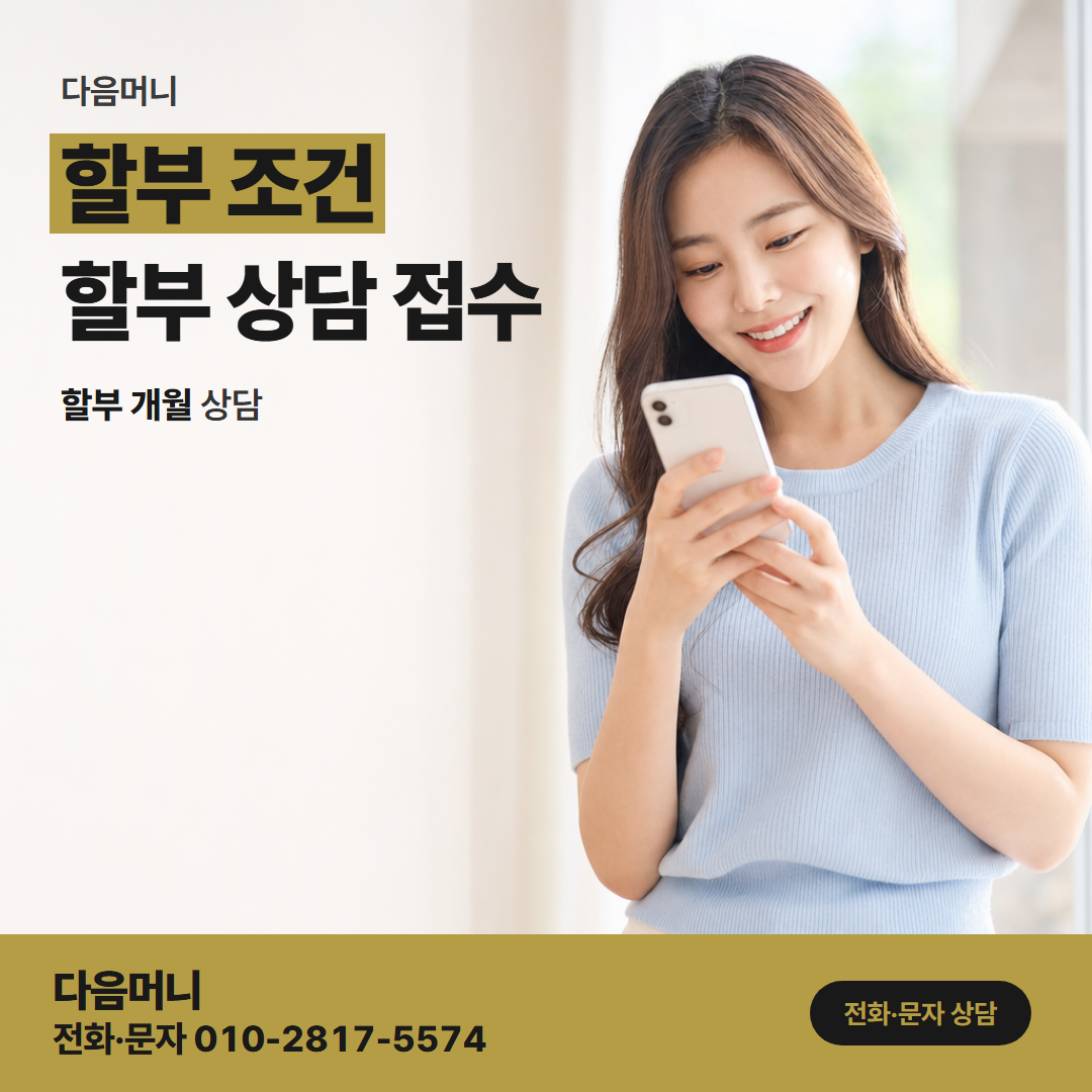 다음머니 서울카드깡 업무 지출을 나누는 개월